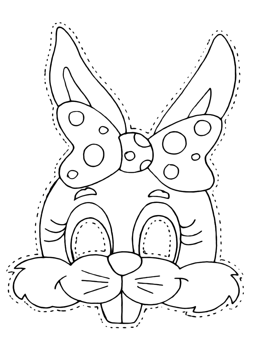 maschera coniglietta colorare – Bimbi di Carta