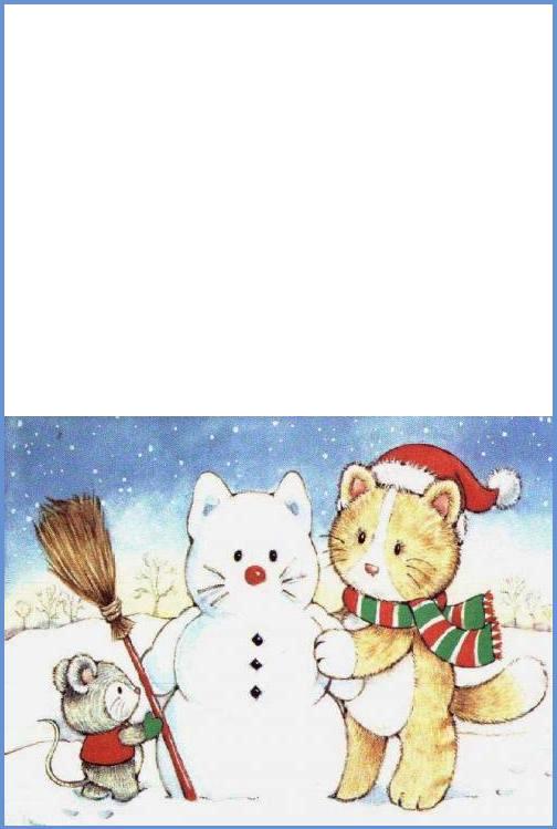 biglietto natalizio gatto e topo