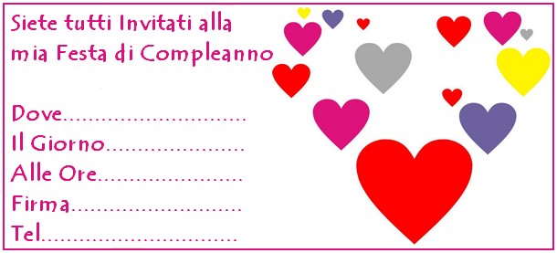 invito cuori compleanno