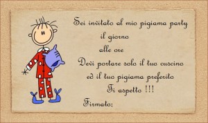 Pigiamaparty Invito Bimbi Di Carta