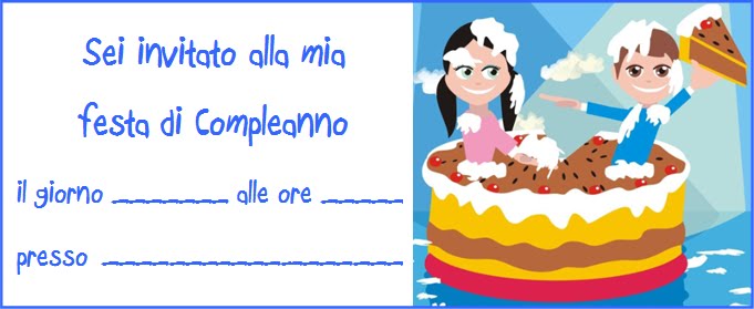 InvitoCompleanno bambini sulla torta