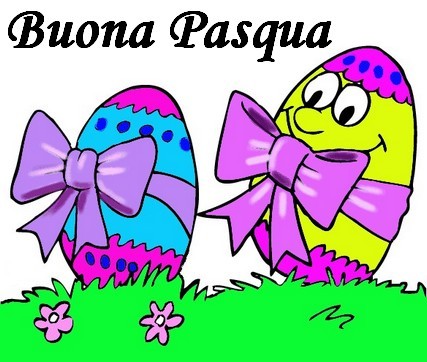 biglietto pasqua due uova con fiocco