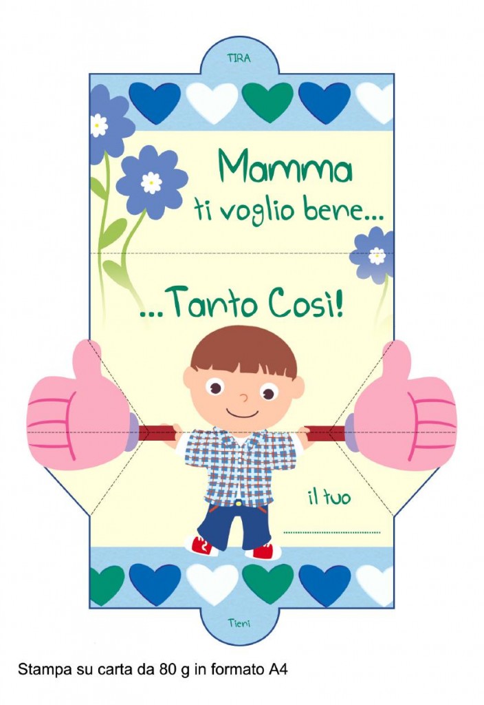 auguri mamma papercraft maschietto