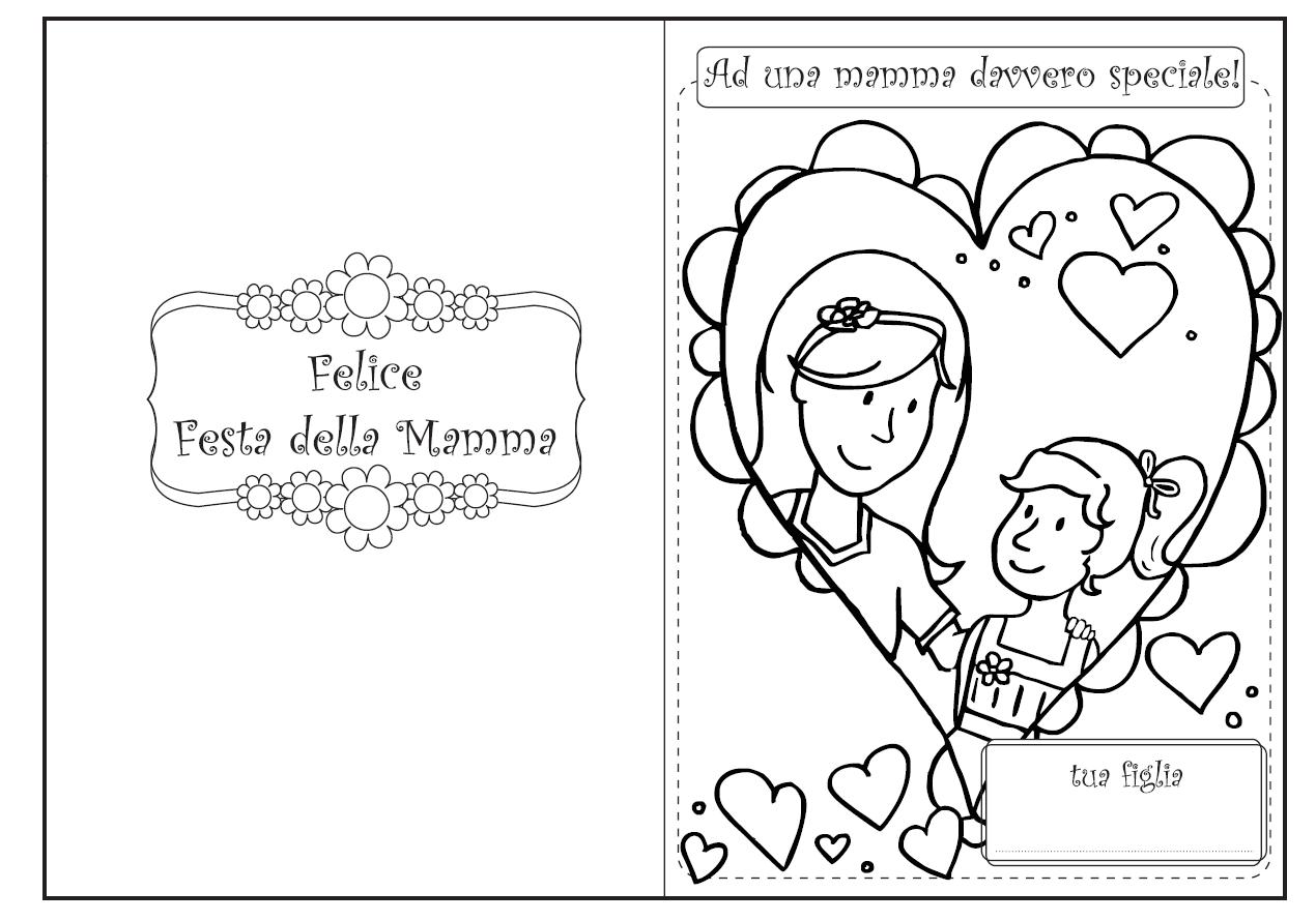 Felice Festa Mamma Bimba Da Colorare Bimbi Di Carta