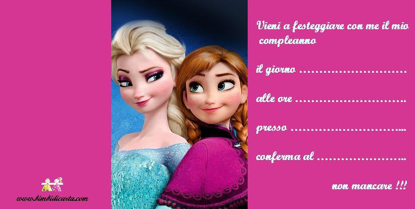 Frozen inviti di compleanno