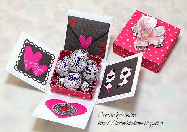 Scatola Explosion Box sorpresa dolci per San Valentino idee regalo