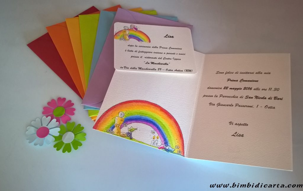 Gli Inviti Con L Arcobaleno Bimbi Di Carta